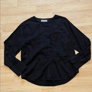 Everlane The Linen Popover Shirt Women's sz 6 Black